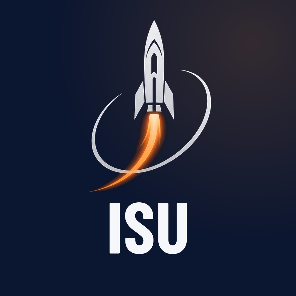 A square mark with the rocket over the letters ISU, sized for directory listings and profile photos.